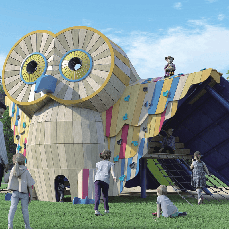 木质猫头鹰景观游乐设施