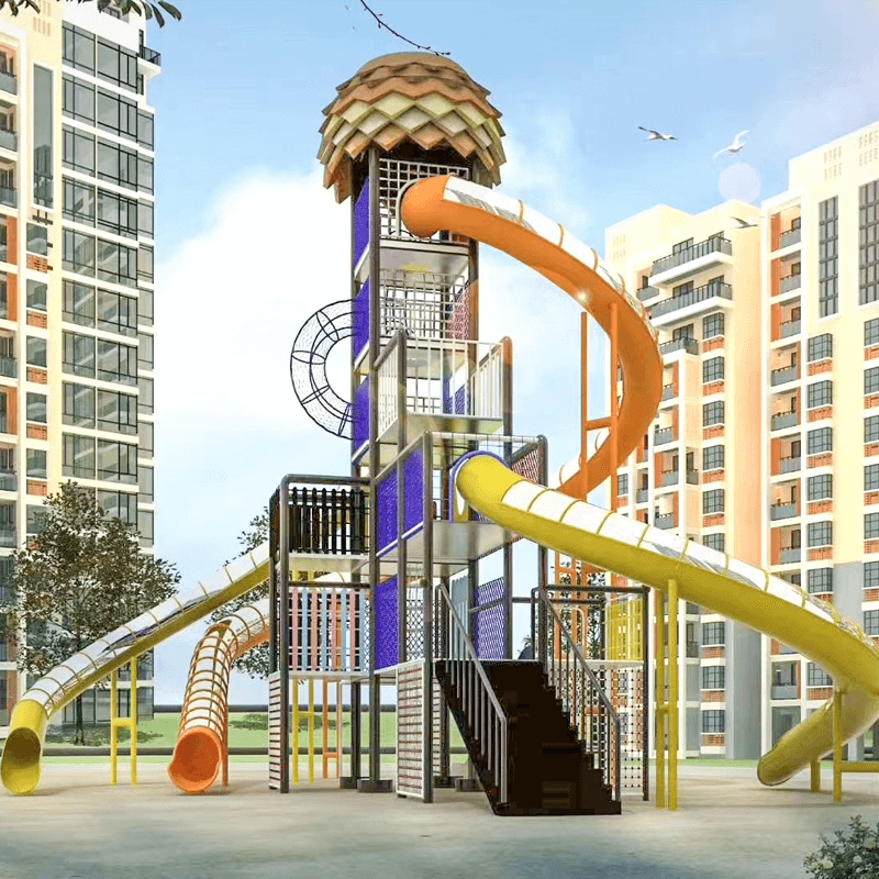 观景台造型组合滑梯