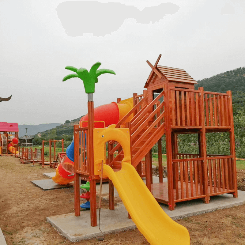 树屋组合塑料滑梯